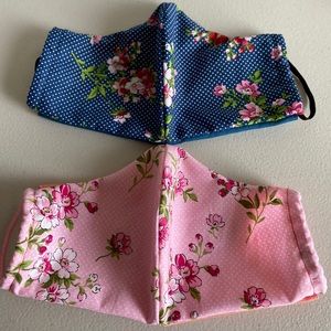 Face mask handmade floral design